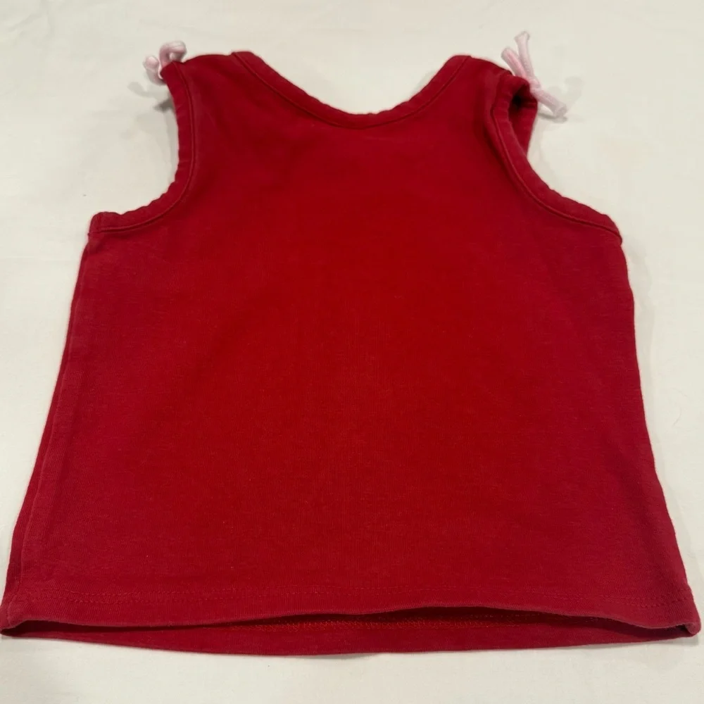 Y2K Old Navy Kids Tank Top with Butterfly Design - Red Size 6-12 months